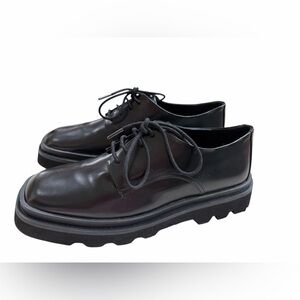 ANTHROPOLOGIE MAEVE THE RHYS LACE-UP SQUARE-TOE LOAFERS, size 39